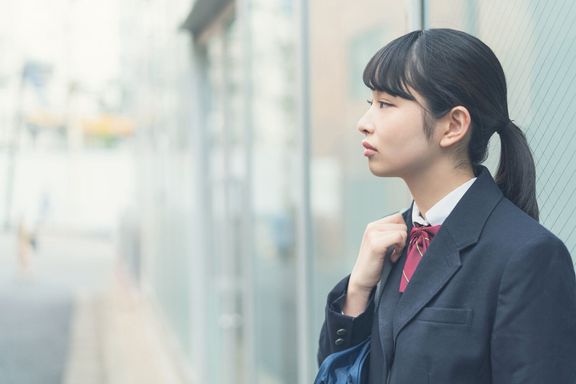 アジアの女子高生の肖像。