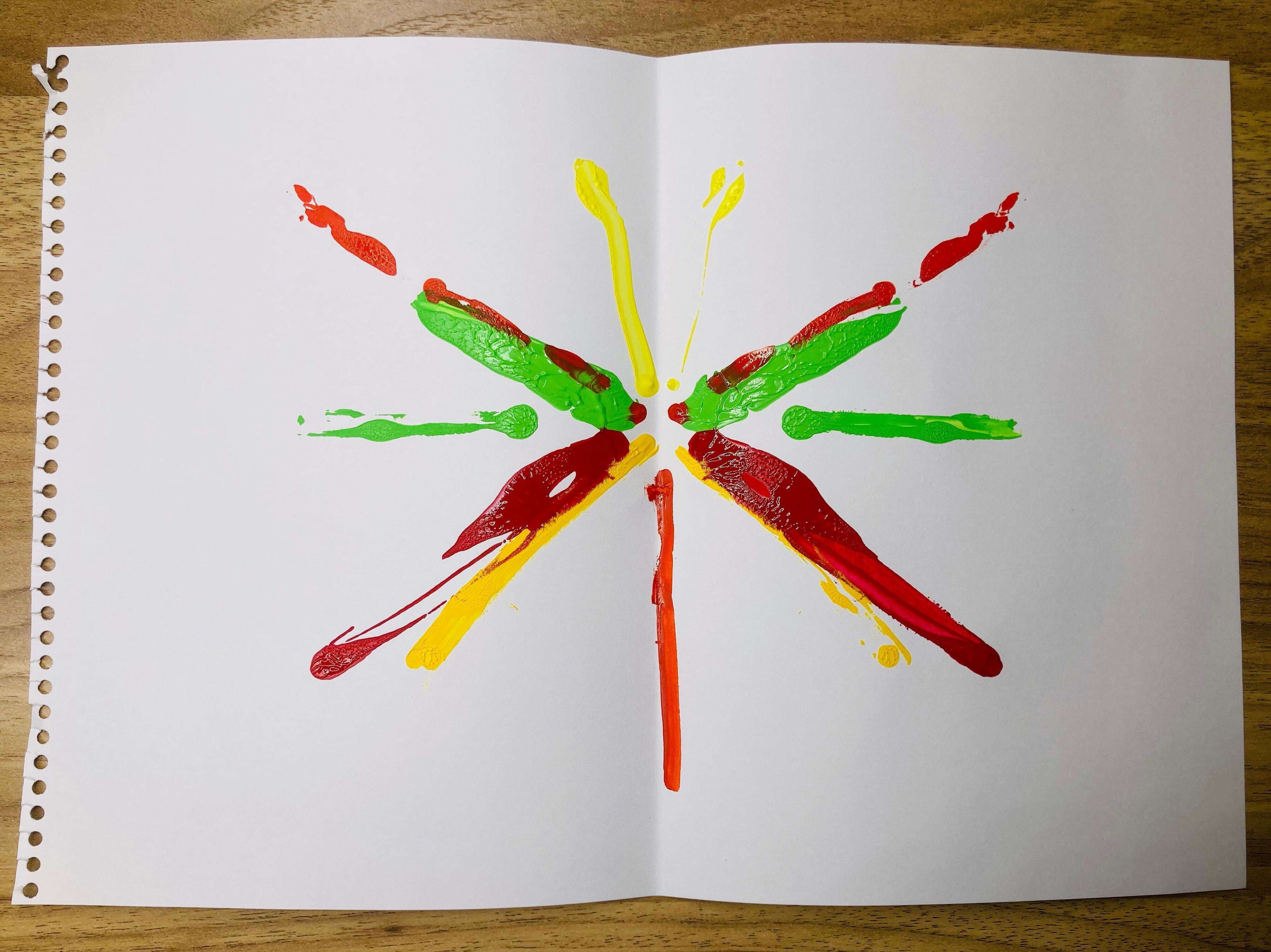 デカルコマニー　花火　作品