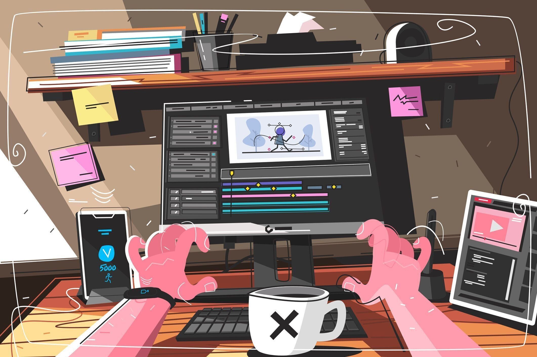 クリエイティブなプロセスのアニメーターデザイナー