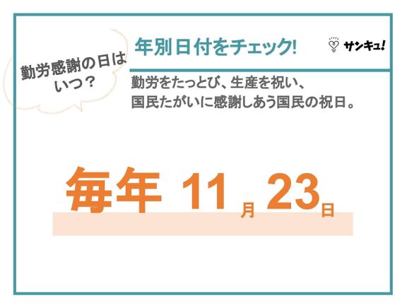 勤労感謝の日とは 勤労感謝の日 いつ
