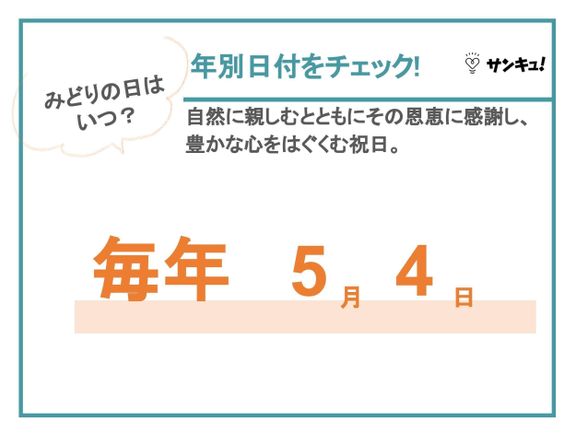 みどりの日とは・みどりの日はいつ