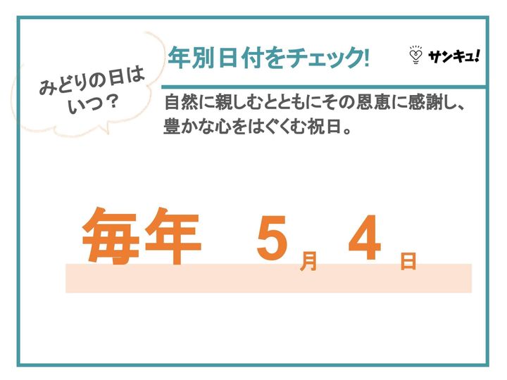 みどりの日とは・みどりの日はいつ