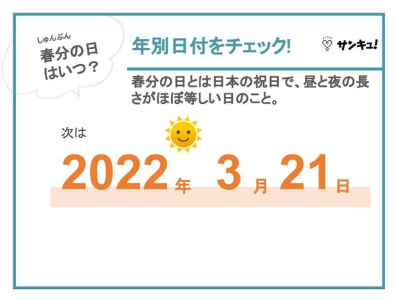 春分の日とは・春分の日はいつ