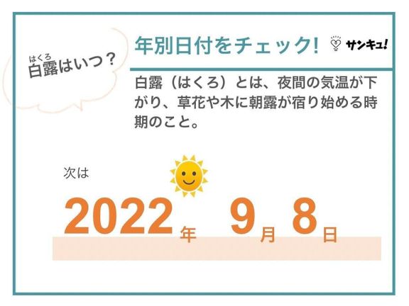 白露とは・白露はいつ