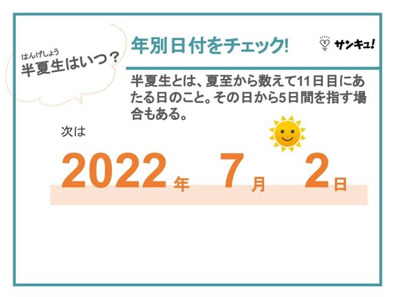 半夏生とは・半夏生はいつ