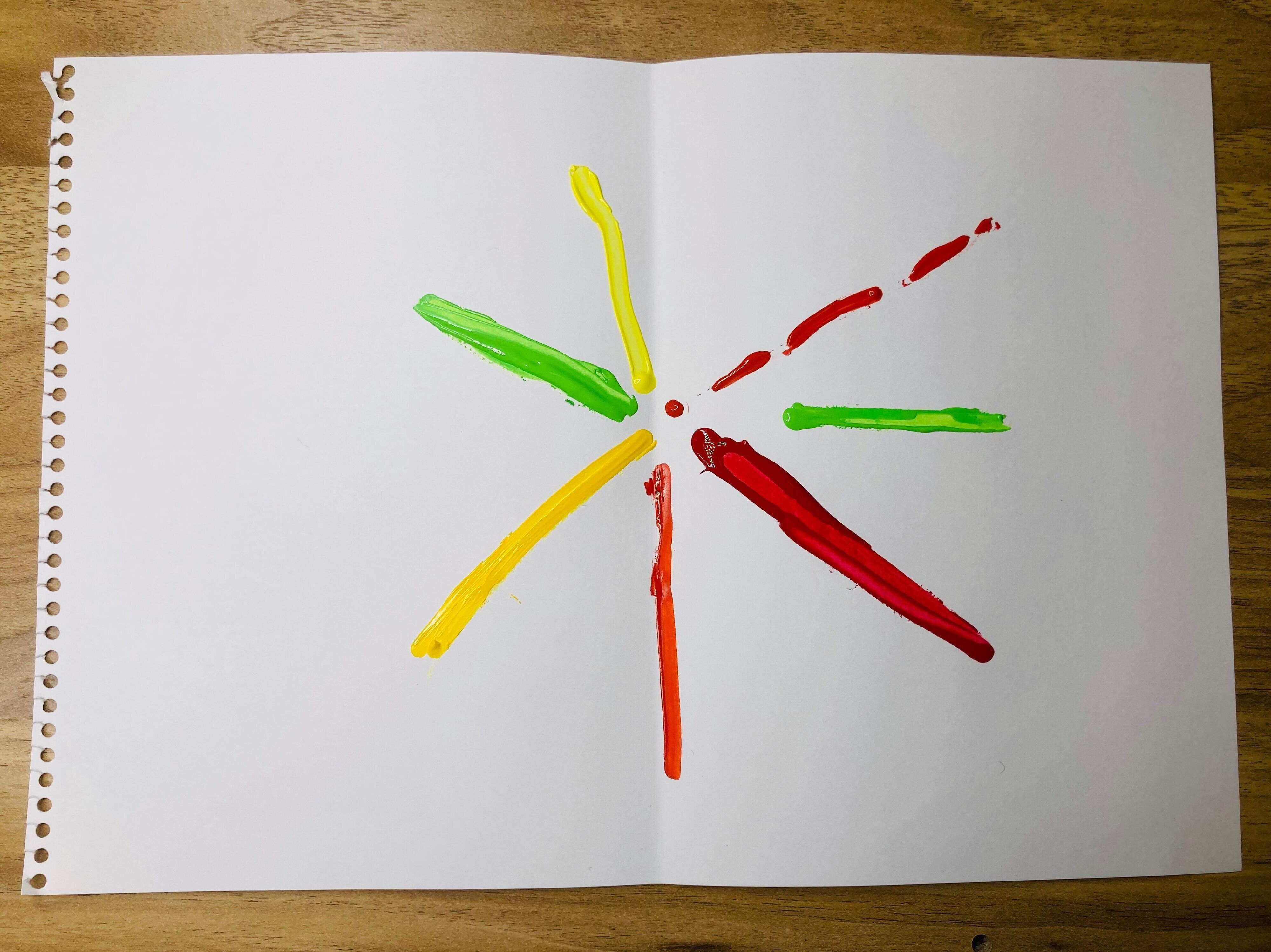 デカルコマニー　花火　やりかた