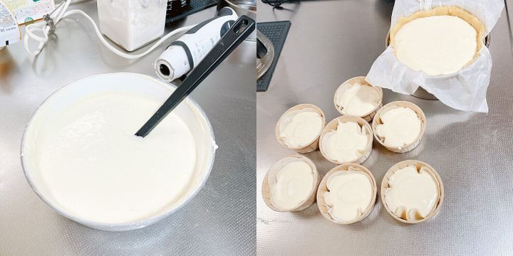 型に入れて焼く