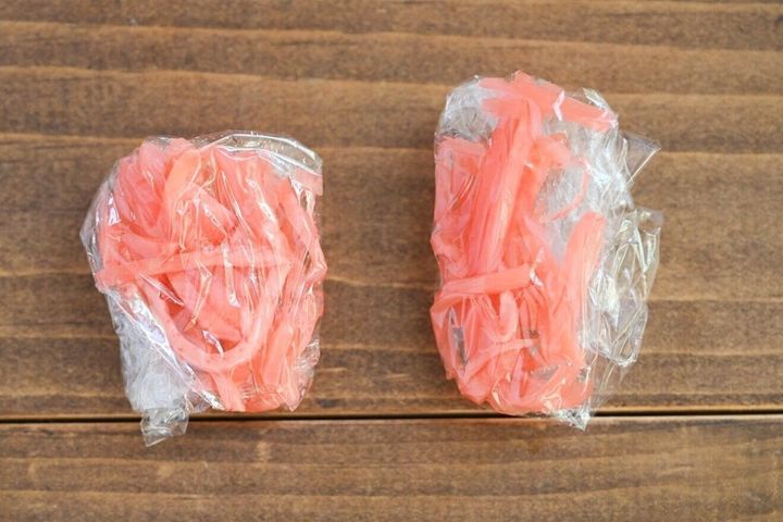 ラップで包んだ紅しょうが