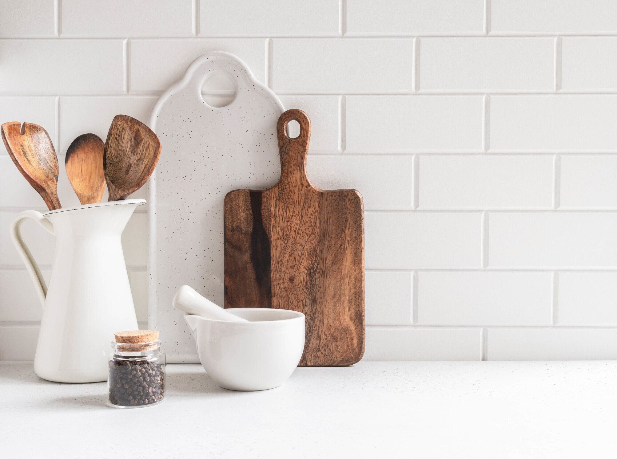 キッチンの背景と台所用品