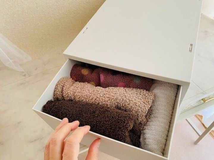 無印のポリプロピレンボックスでタオルの収納