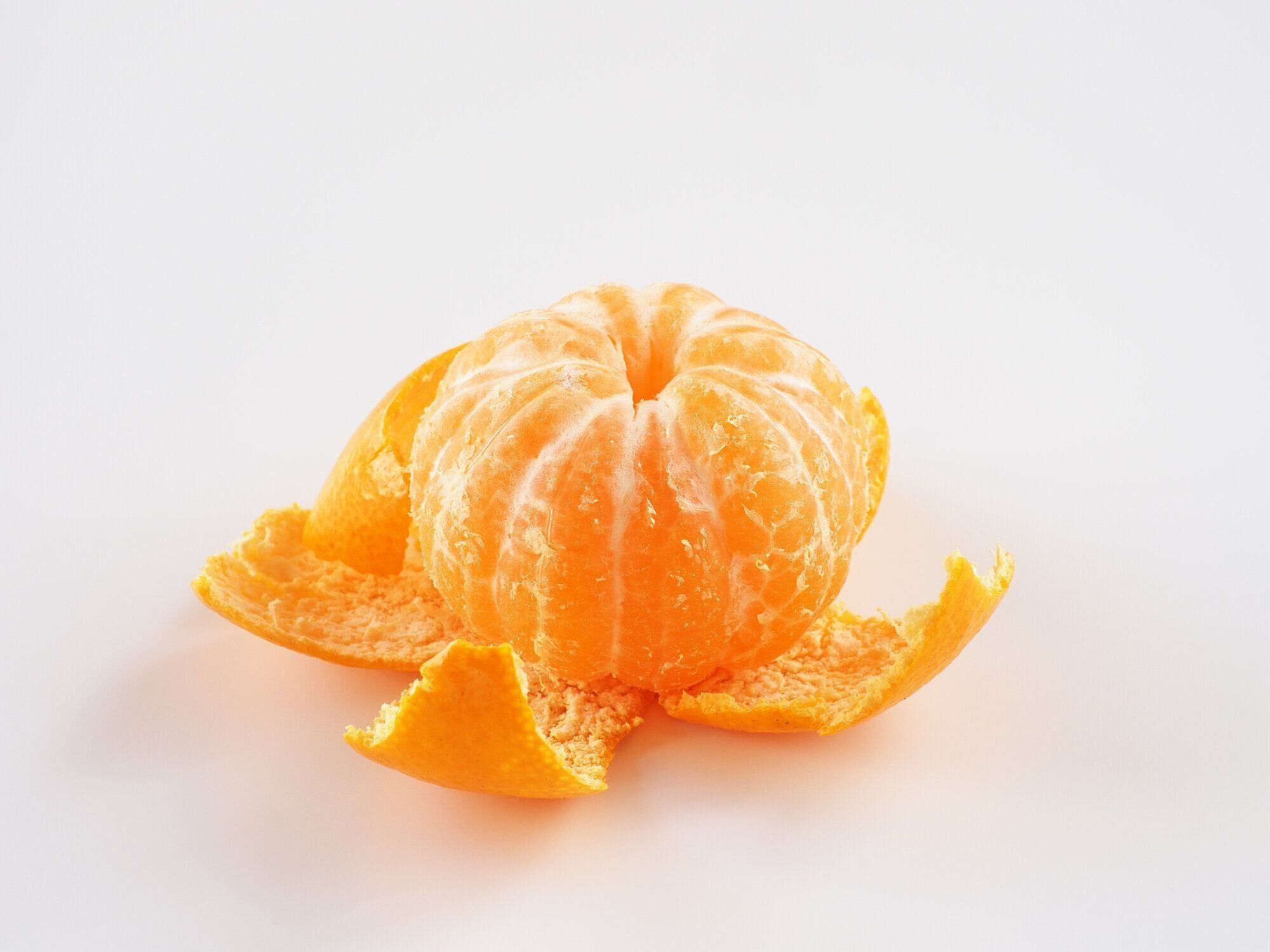 白い背景に日本のマンダリンオレンジの果実