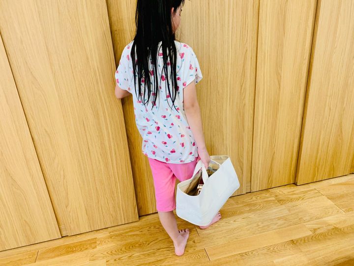 持ち手付き頒布長方形バスケット