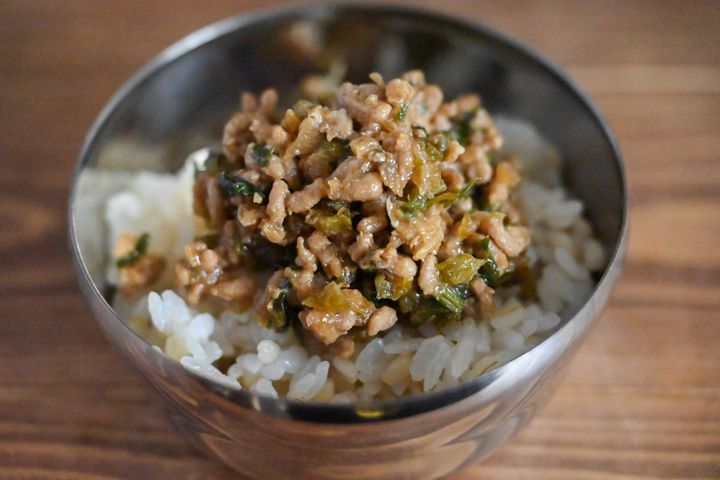 セロリの肉みそ