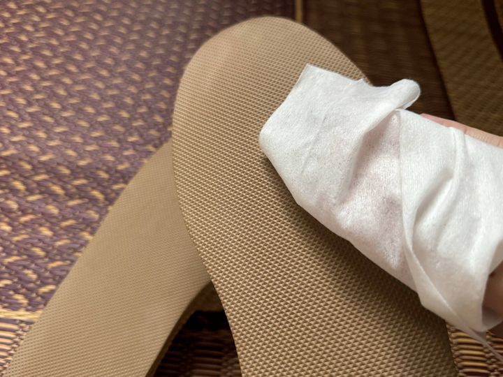 無印良品の「ジュート麻スリッパ」底面は拭ける