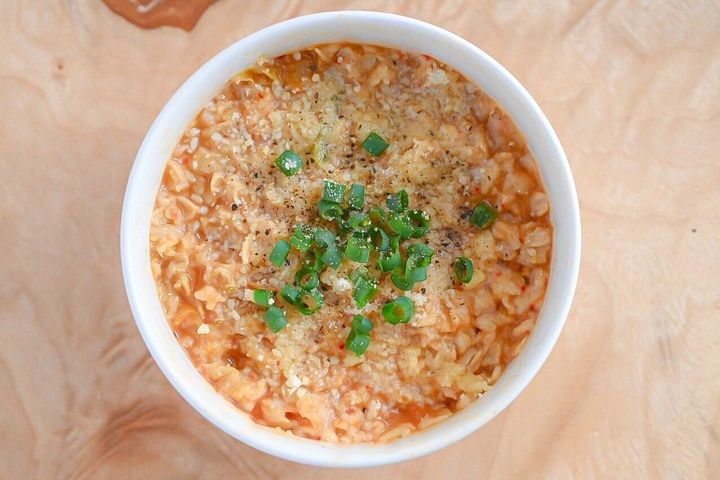 キムチのオートミールリゾット