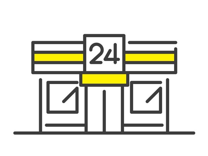 ベクターイラスト素材:コンビニエンスストア、コンビニエンスストア