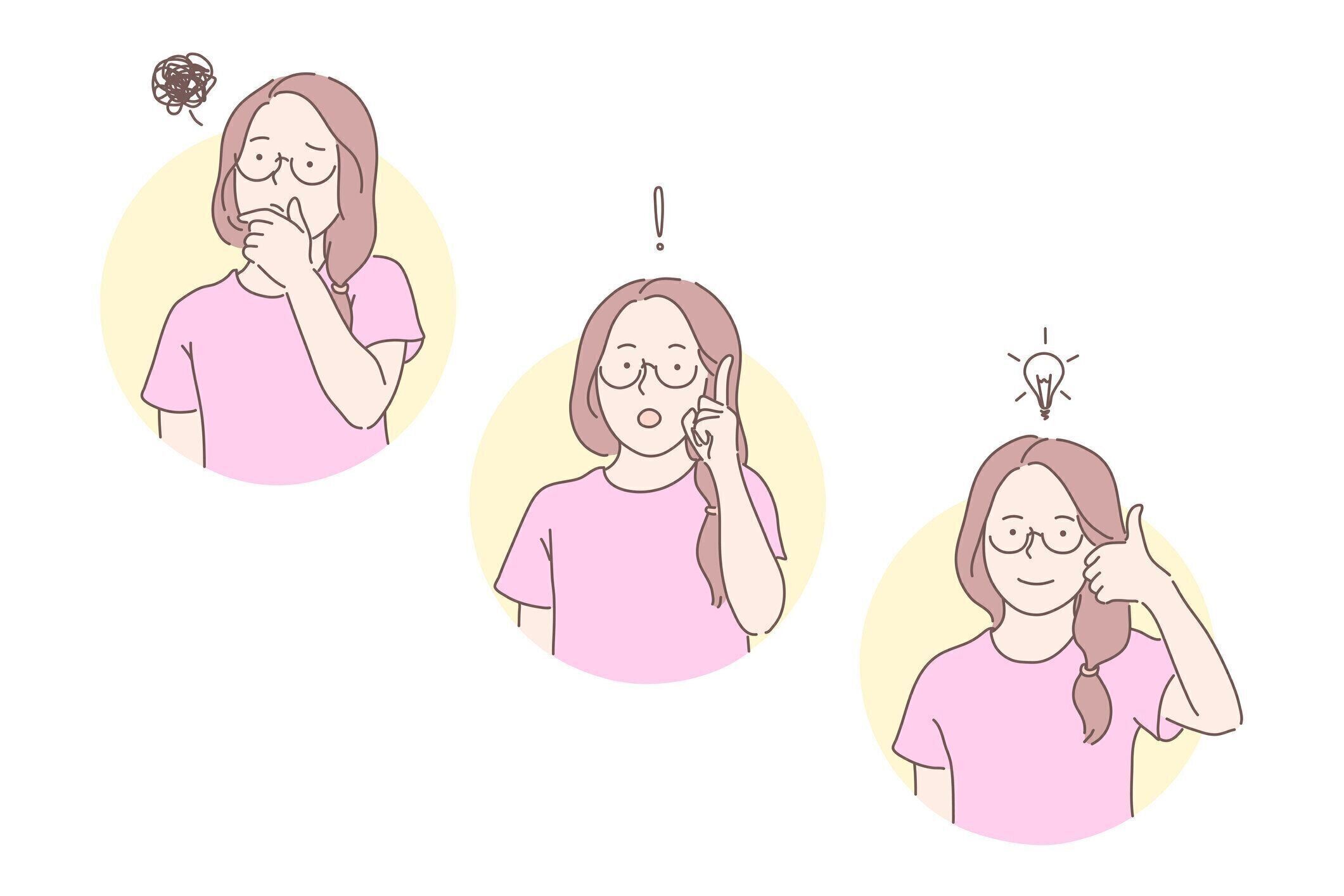 思考、アイデア、ブレインストーミング、セットコンセプトなど