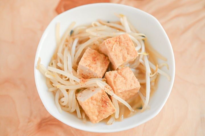 冷凍厚揚げともやしの煮物
