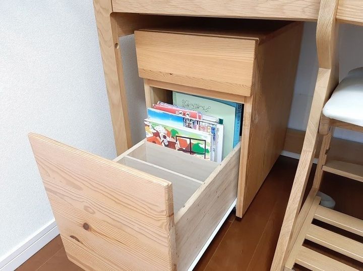 子供部屋のデスクに前年度の教科書を1年分保管していました