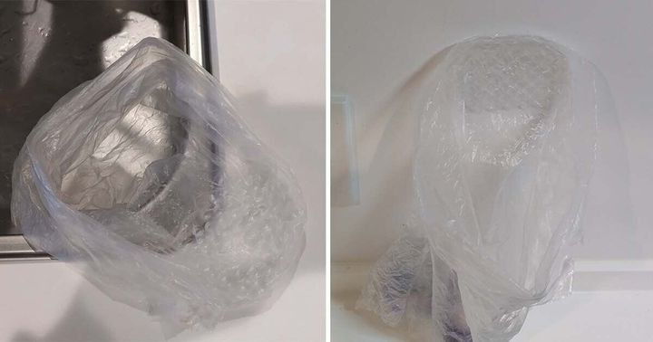 吸着シートで作られたゴミ箱