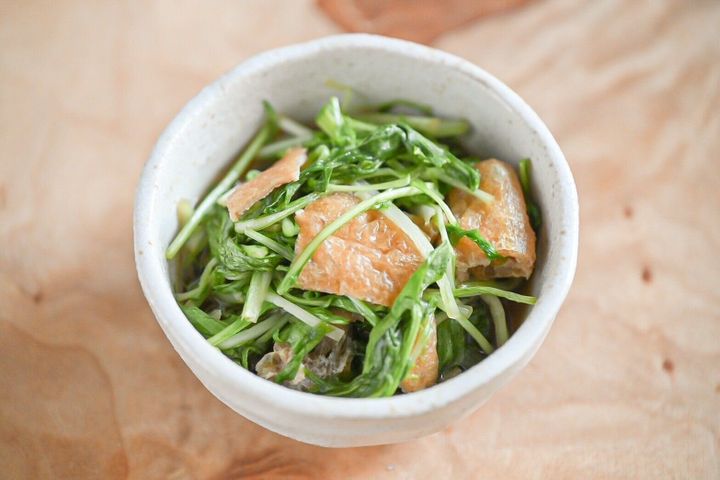 水菜と油揚げの煮浸し