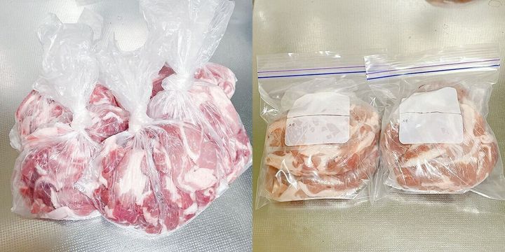 お肉の小分け冷凍に