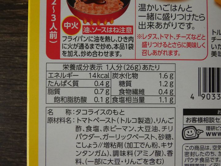 栄養成分表示