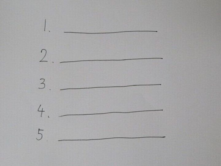 書くのは5つまで