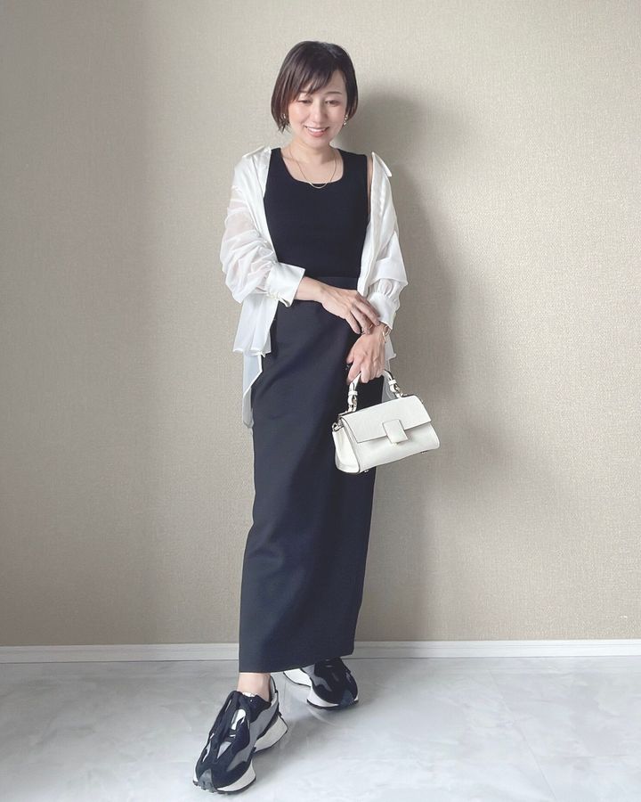 ユニクロ 丈長め 小柄コーディネート
