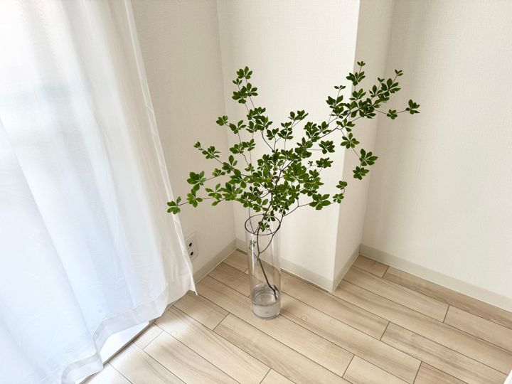 割れない花瓶にドウダンツツジ