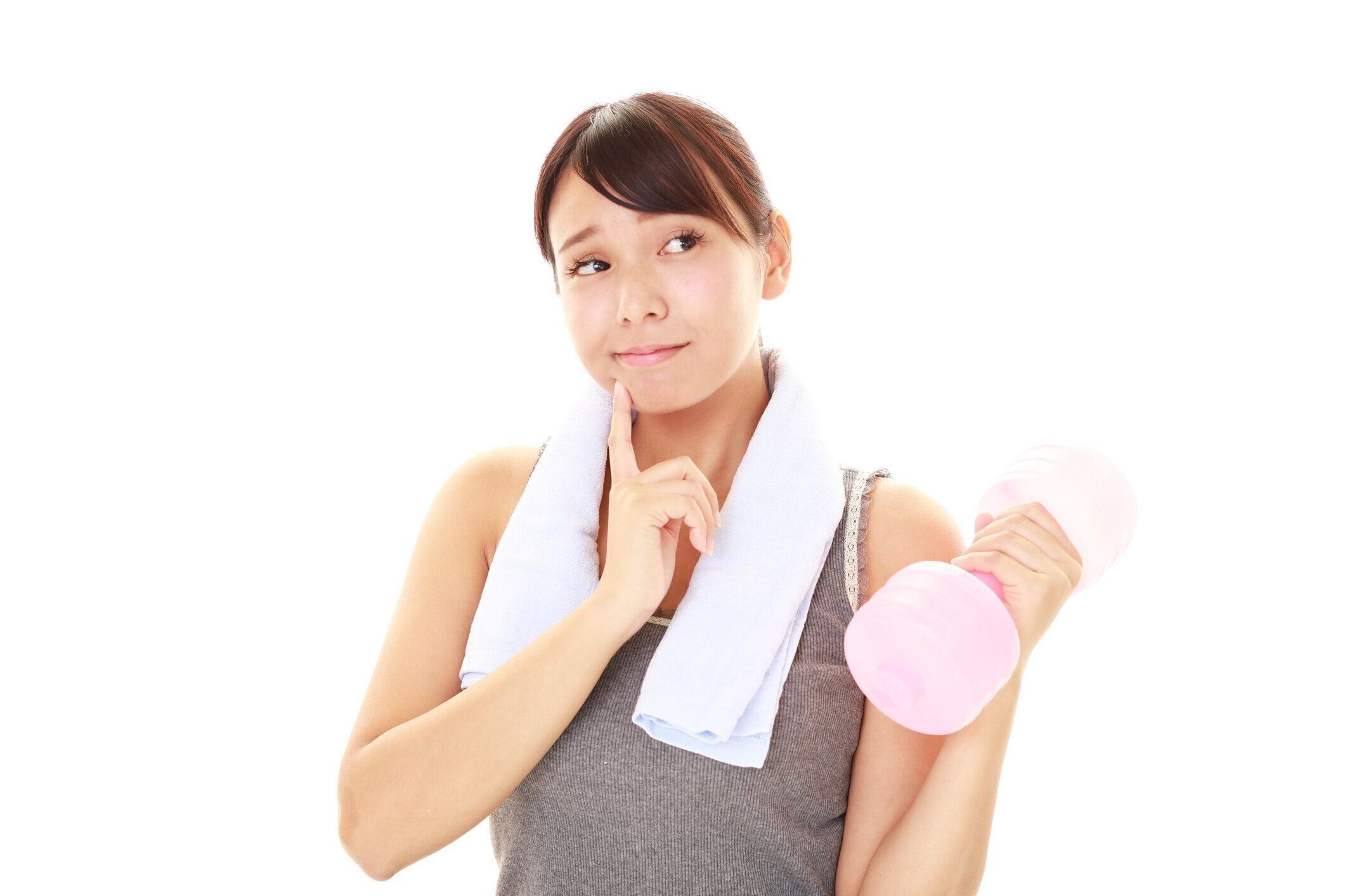 女性、ダンベル