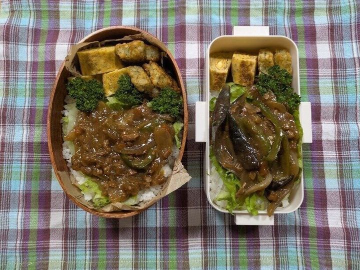 茄子の肉みそ炒め丼弁当