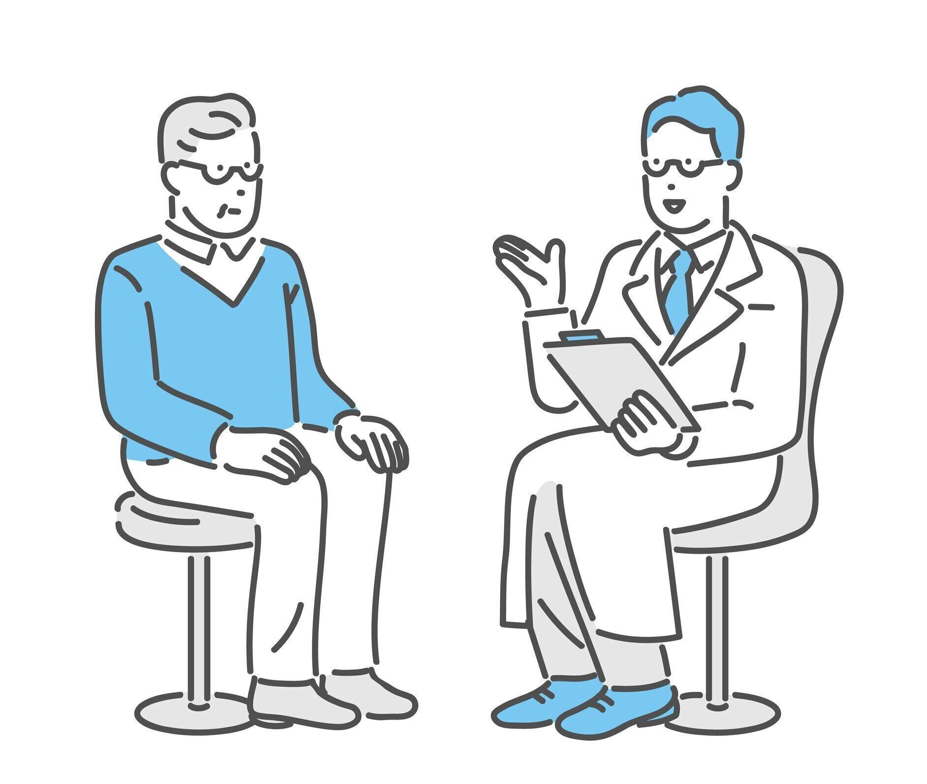 患者に説明する医師