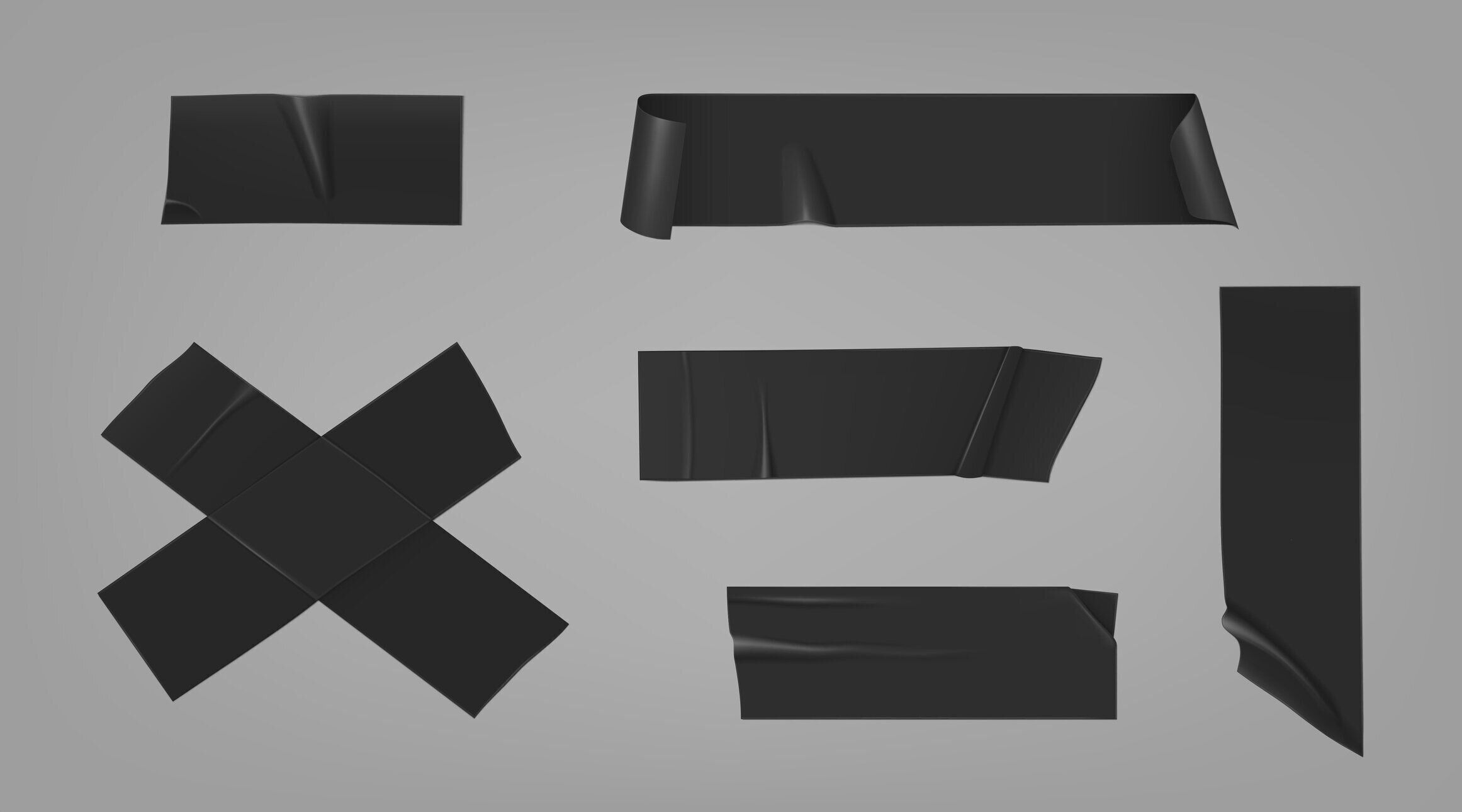 ブラックダクト粘着テープピース