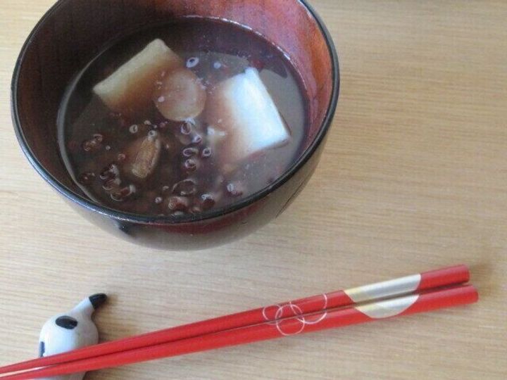 湯せんだけで栗ぜんざいに