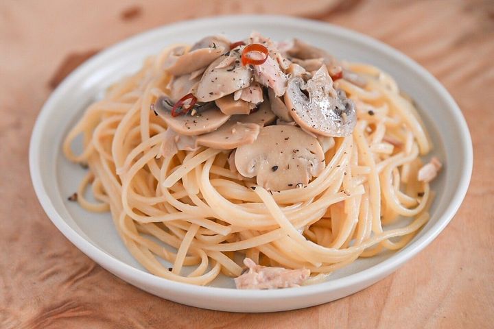 マッシュルームとツナのパスタ