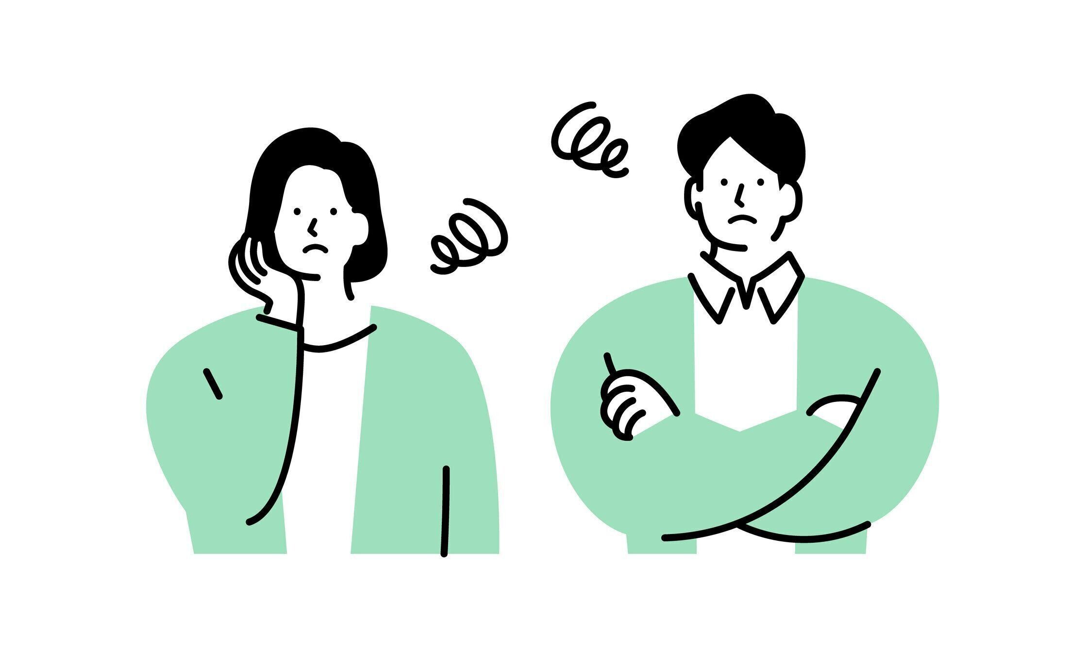 笑顔の男性と女性