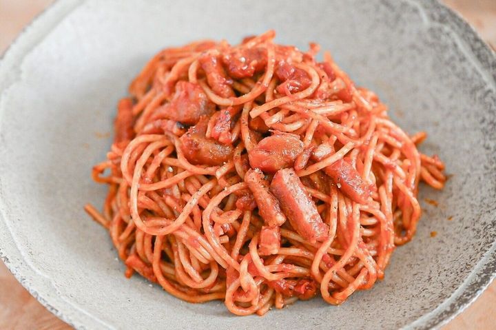 完成した焼パスタ