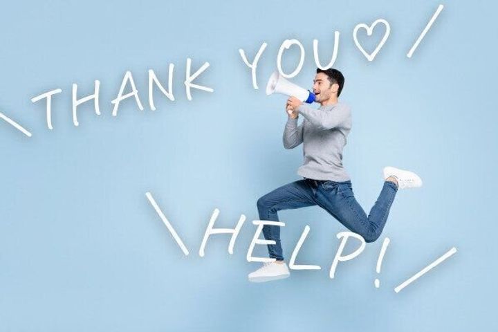 ありがとうを叫ぶ人