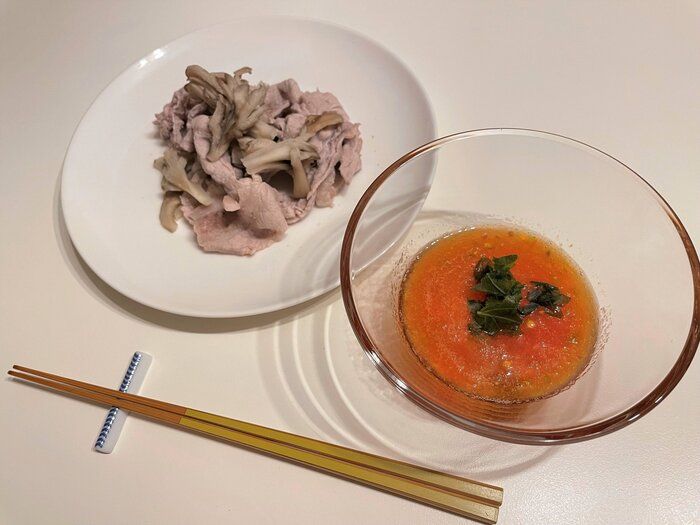 【時短レシピ】調理時間10分！「さっぱりトマトのつけダレ豚しゃぶ」 