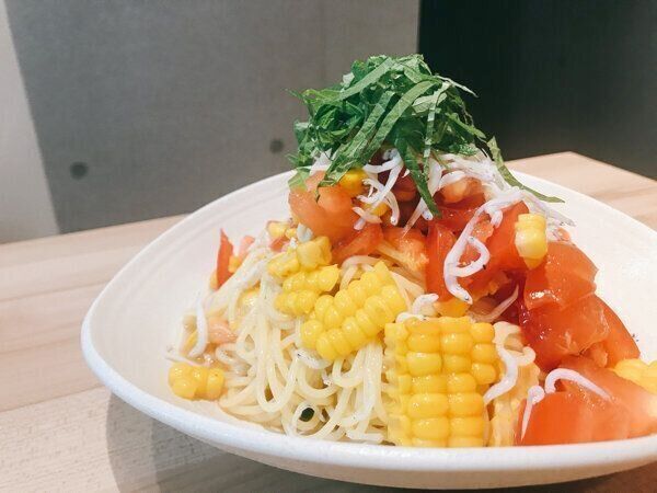 しらすと焼きとうもろこしの冷製パスタ