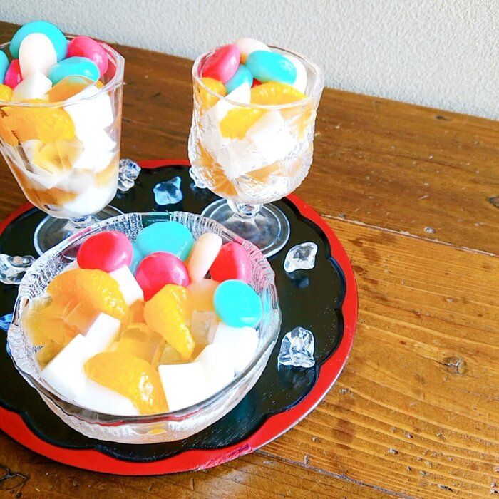 【簡単レシピ】カキ氷シロップでカラフル白玉