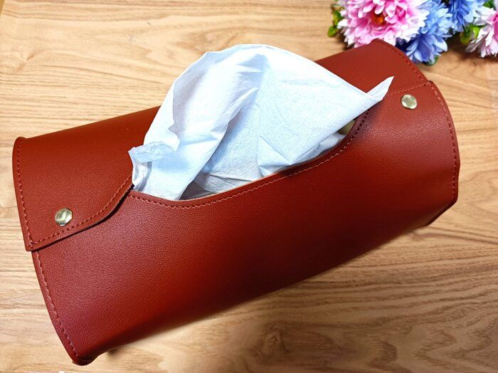 【ダイソー】高級レザー調な「ティシュボックスカバー」これいくらに見える？