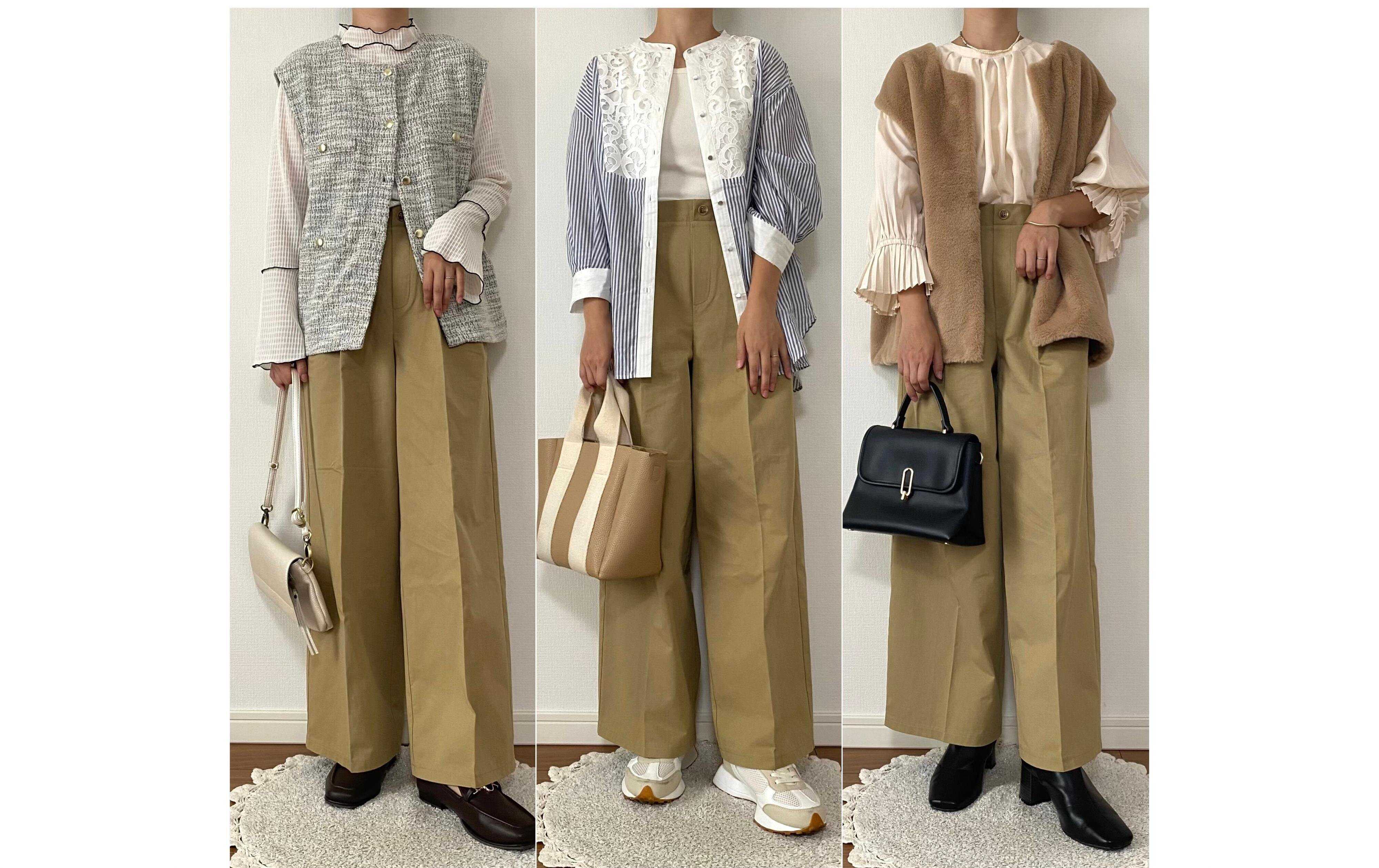 【全身しまむらコーデ】1639円のチノパンで作る！プチプラなのに高見えする秋冬の大人コーデ3選