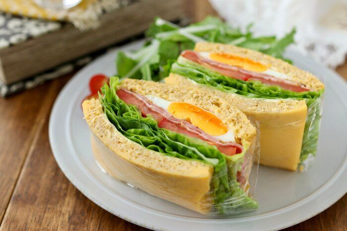 【糖質オフレシピ】オートミール蒸しパンで作るサンドイッチ