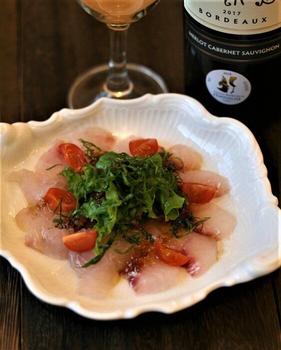 おかずにもなる！簡単！梅風味の鯛のカルパッチョレシピ