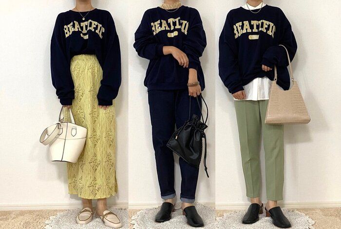 【しまむら】40代•流行のロゴスウェット子供っぽい？イタくならないコーデ3選