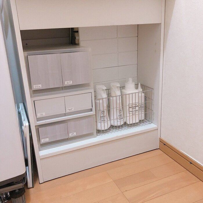 普通の洗面台下収納、扉を外したら使いやすくなった！