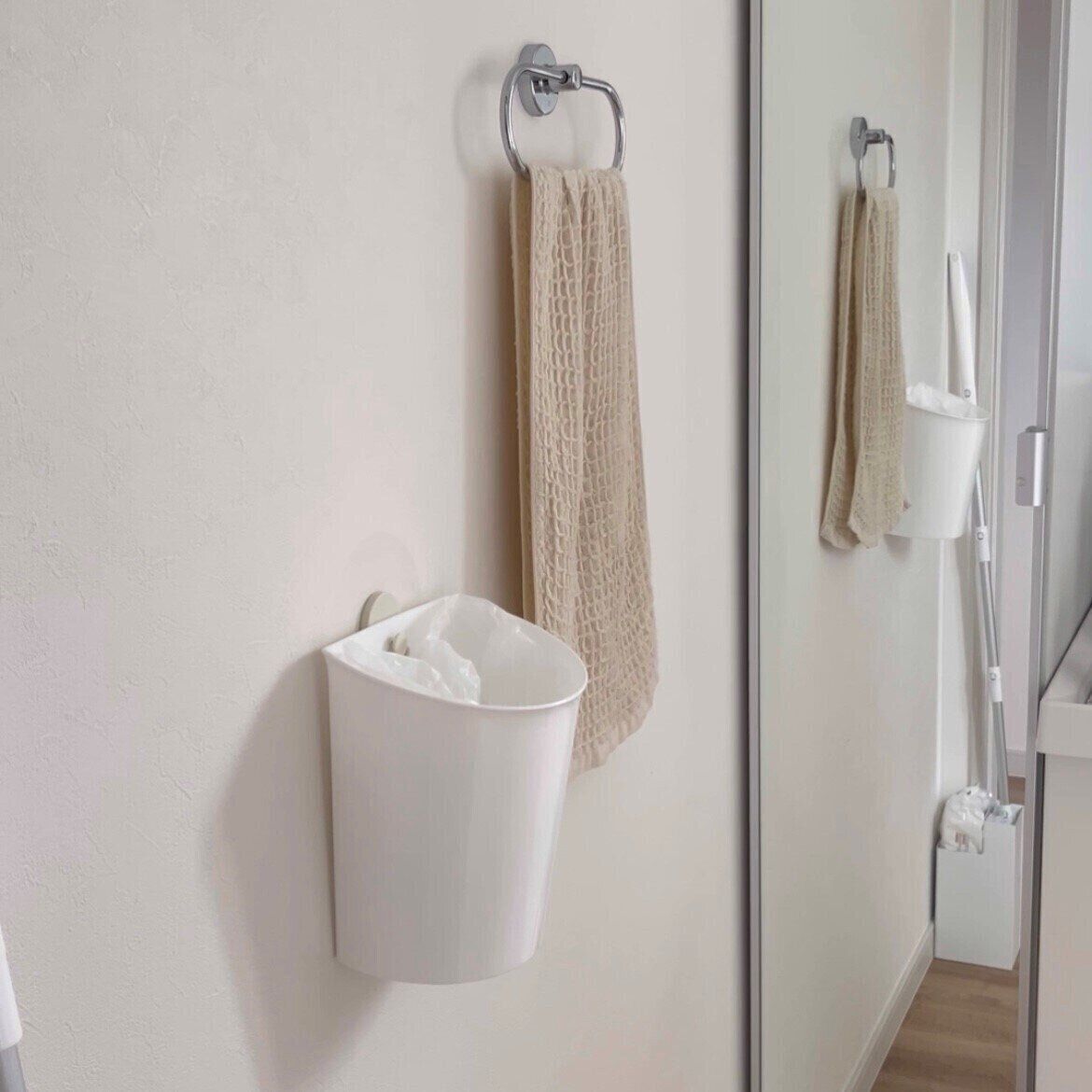 【seria】賃貸OK！洗面所のごみ箱は浮かせてお掃除楽々！！