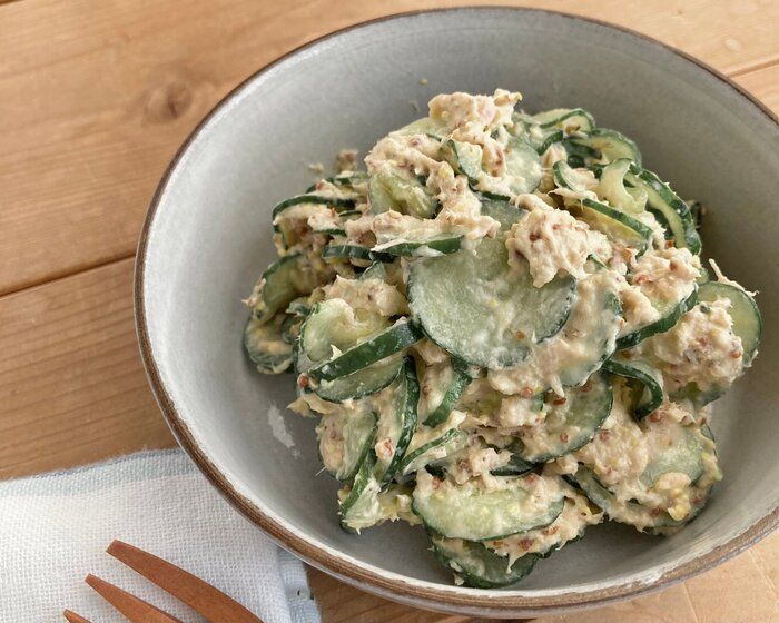 【時短副菜】塩もみ不要！『マスタードきゅうり』の作り方がラクすぎた